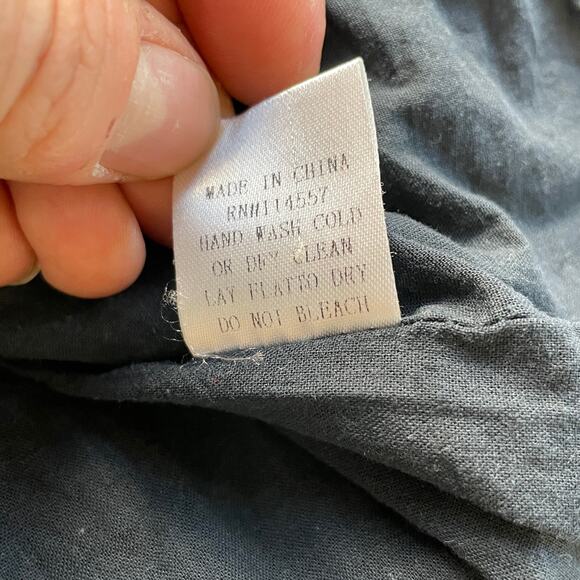 Theme Crochet Tunic Mini Dress Navy Blue Cap Sleeves Size Large - Picture 9 of 11